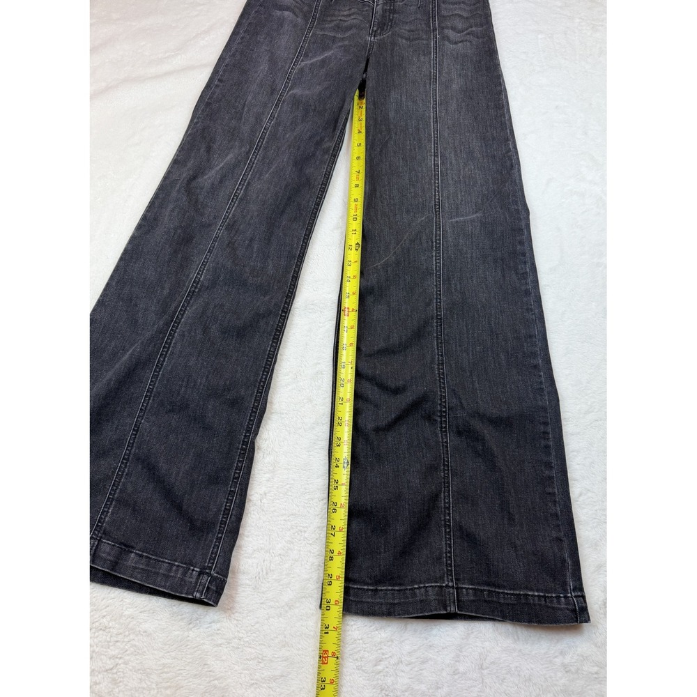 Altar'd State Washed Black Flare Jeans High Rise Seam Detail Size 26 PSPP104 - Picture 6 of 7